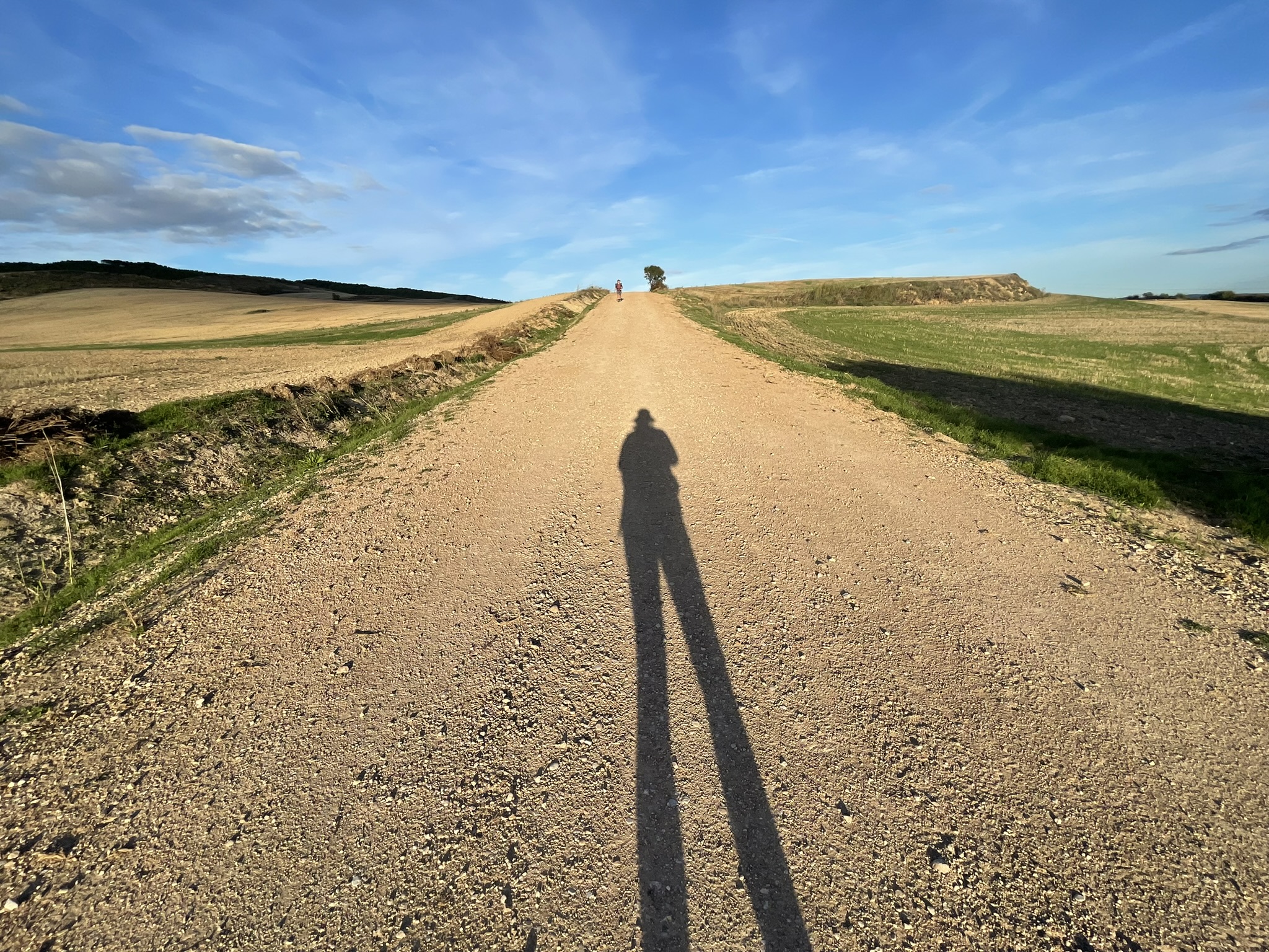 Shadow on ground, Meseta in northern Spain